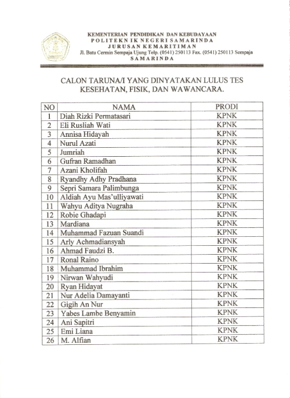 Catar Lulus KPNK part 1