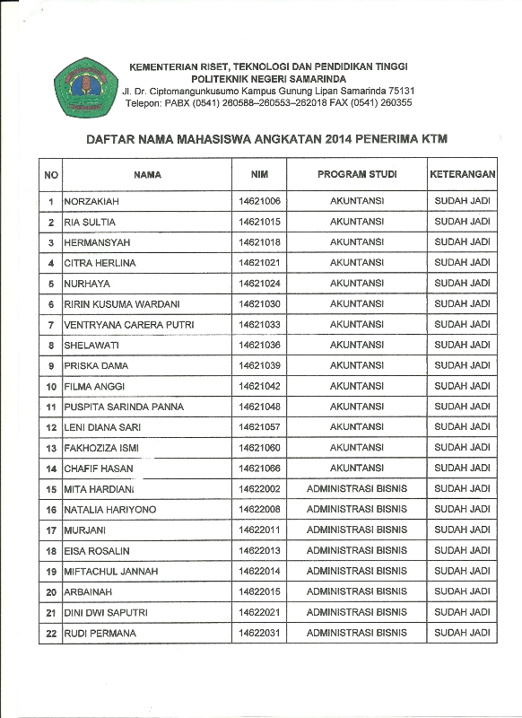 Pengumuman KTM0001