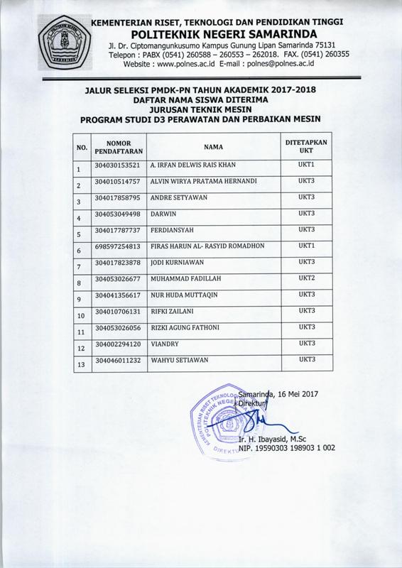 D3 Teknik Mesin - Perawatan  Perbaikan Mesin