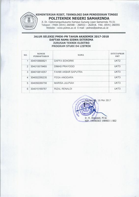 S1 Teknik Elektro - Teknik Listrik