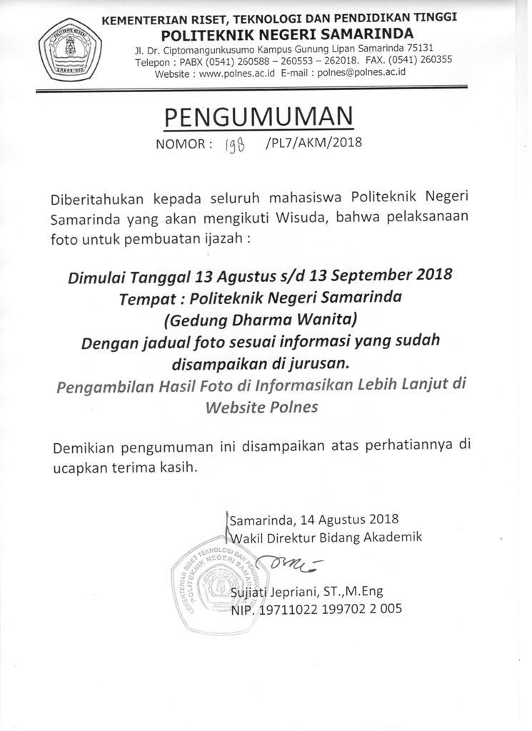 pengumuman sesi foto 2018