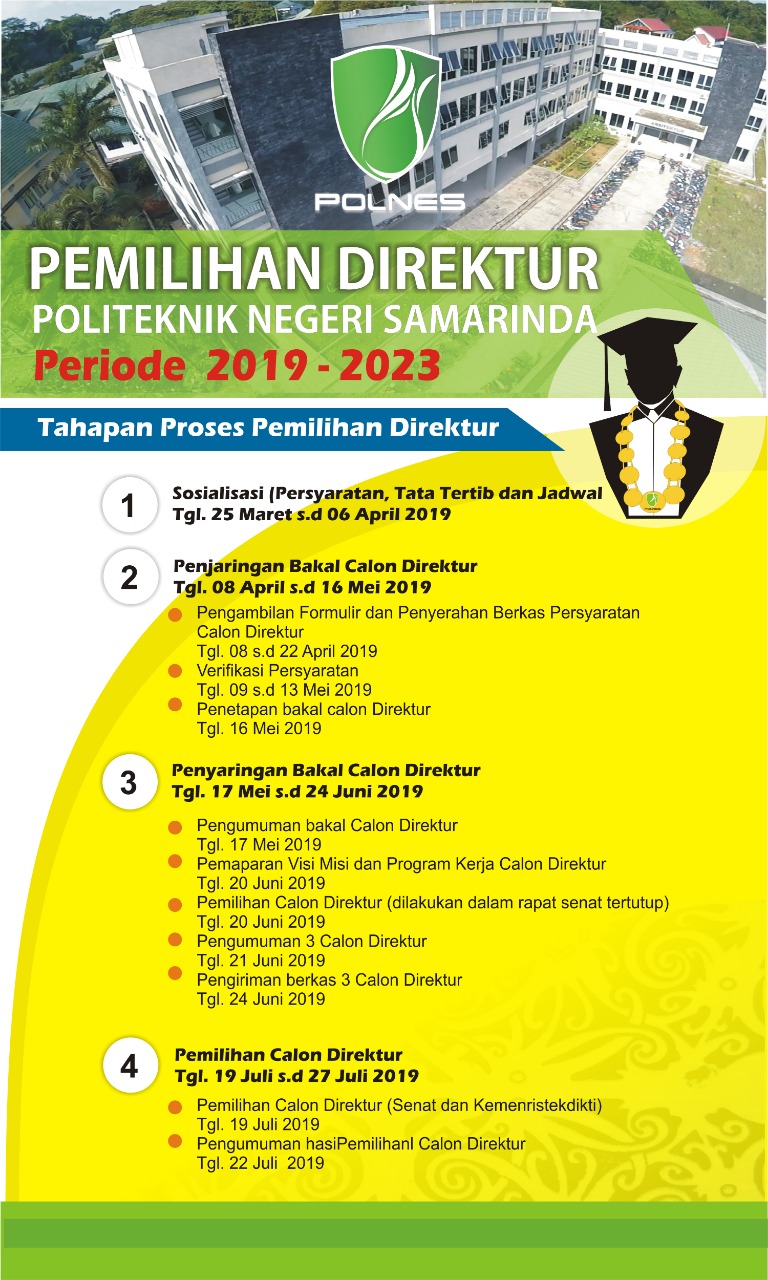 Pengumuman Tahapan Pemilihan DIREKTUR POLNES Periode 2019 2023