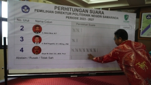 Ketua SENAT Tetapkan AHYAR M. DIAH, SE.,MM.,Ph.D Sebagai Direktur Terpilih POLNES Periode 2023-3027 Setelah Peroleh Suara Mutlak