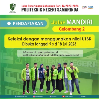 Pengumuman Penerimaan Mahasiswa Baru Jalur MANDIRI Gelombang 2 Berbasis NILAI UTBK 2023