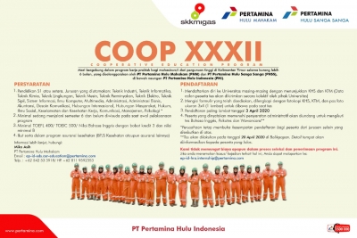 COOP XXXII Beri Kesempatan Magang 6 Bulan di Pertamina Hulu Mahakam dan Pertamina Hulu Sanga-Sanga