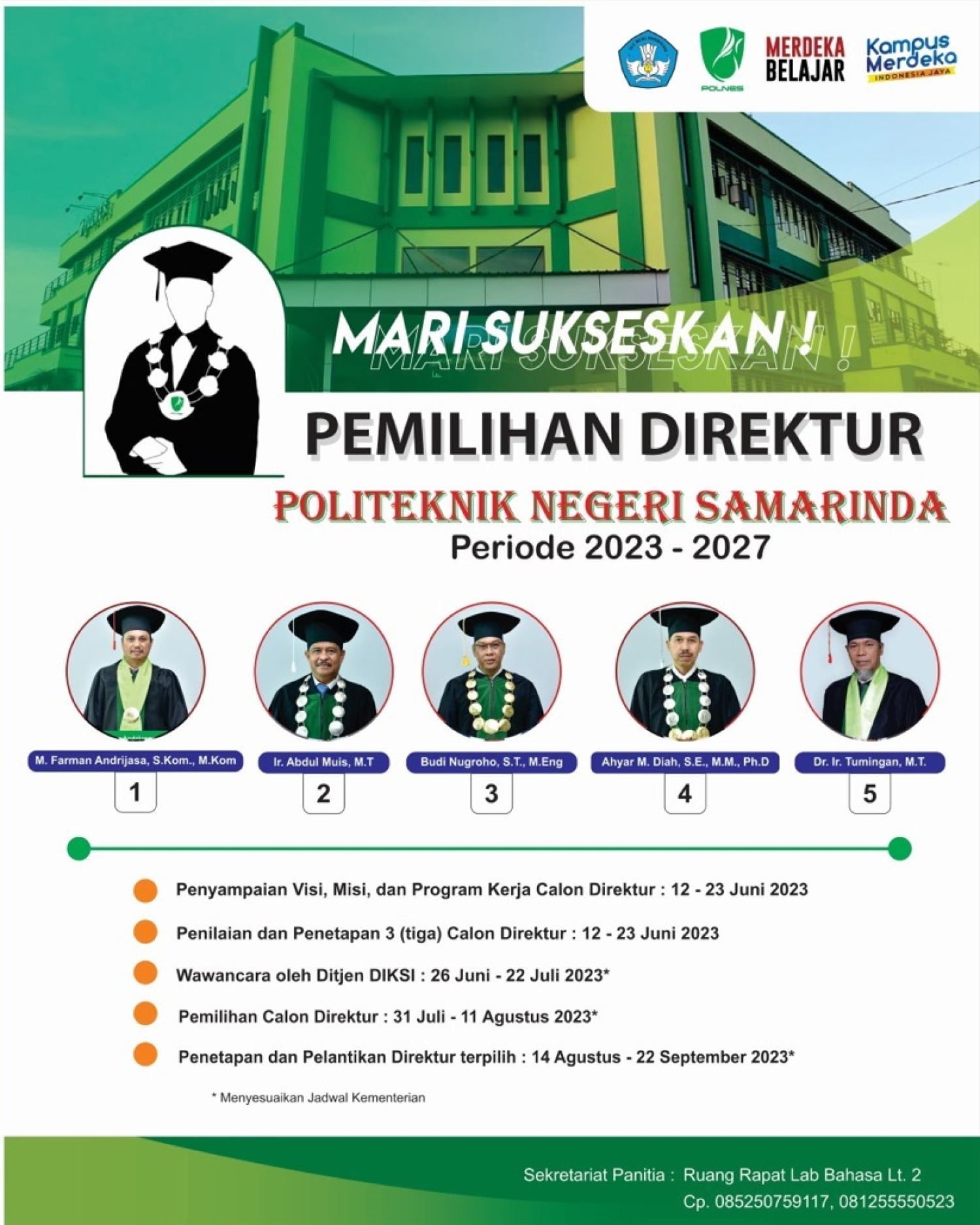 PANSEL PILDIR UMUMKAN 5 BAKAL CALON DIREKTUR POLNES 2023-2027, BERIKUT DETAILNYA