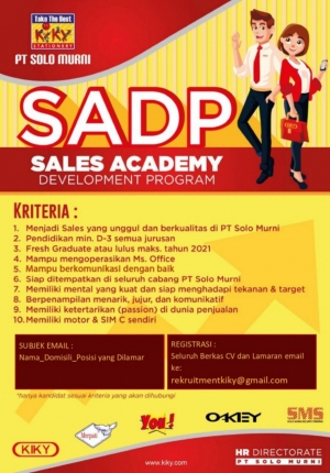 Lowongan Pekerjaan SALES ACADEMY DEVELOPMENT PROGRAM