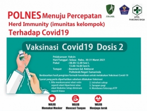 Bersama UPTD. Puskesmas BAQA&#039;, POLNES Bersiap Gelar VAKSINASI COVID 19 Dosis 2 massal bagi pelaksana kegiatan di Kampus