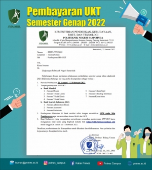 Pemberitahuan Pembayaran UKT Semester Genap 2022